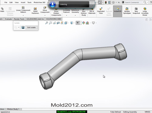 فیلم آموزش طراحی قالب تزریق پلاستیک solidworks